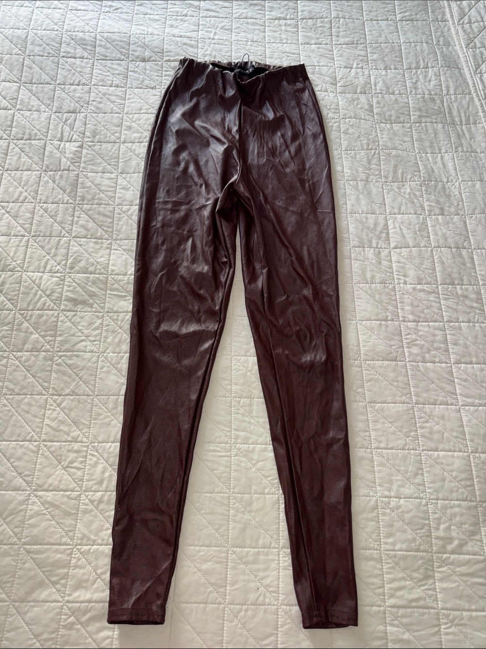 Pretty little thing chocolate brown leather leggings
